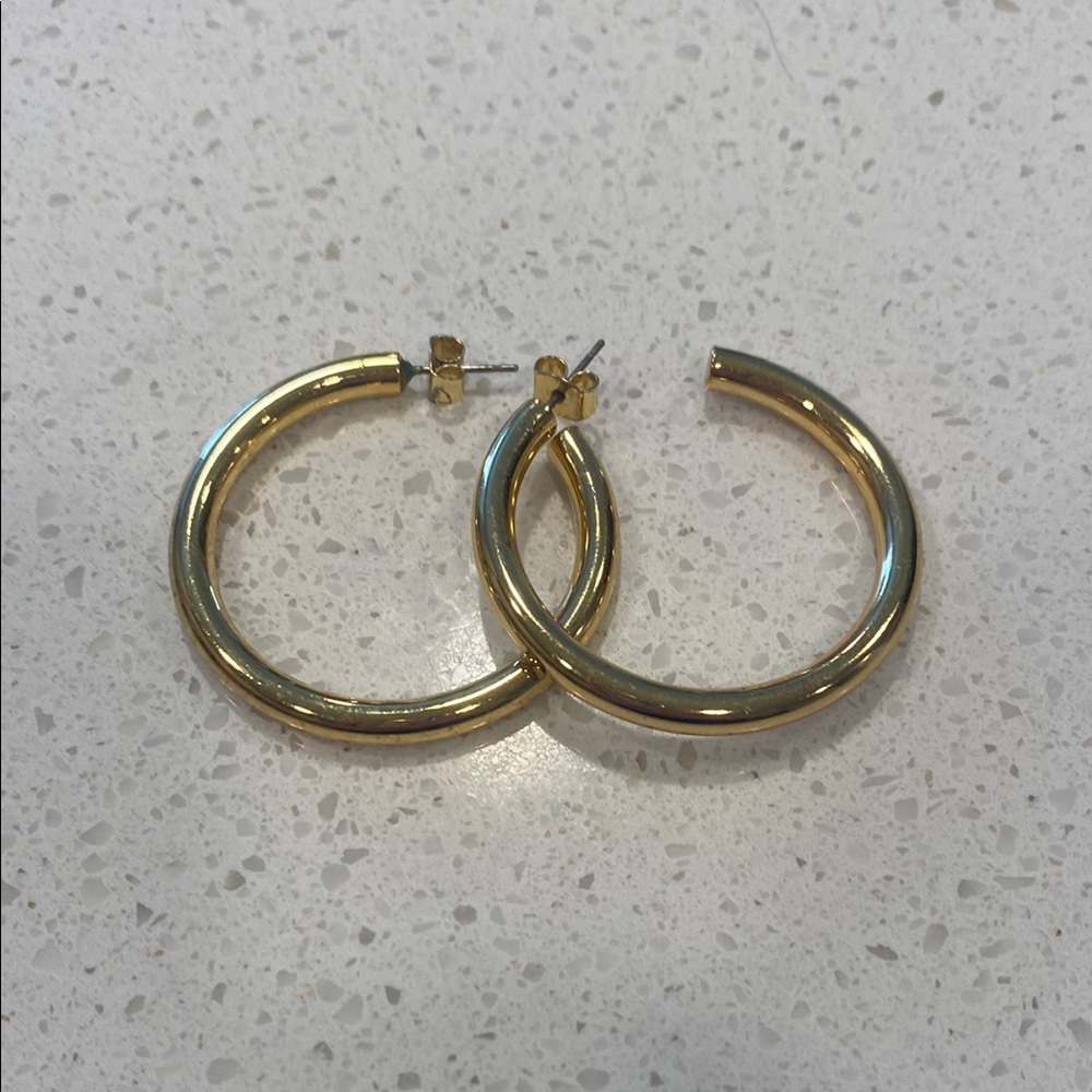 J. Crew Gold Minimalist Hoop Earrings
